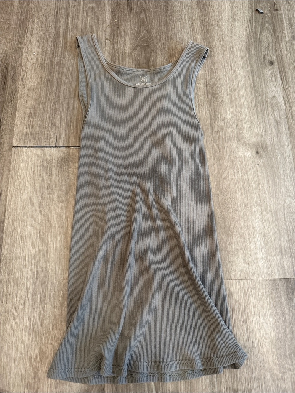George Ribbed Tank Dress in Olive